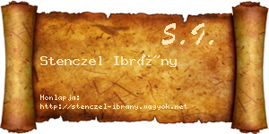 Stenczel Ibrány névjegykártya